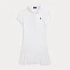 Ralph Lauren Kids' Stretch Mesh Polo Dress In White