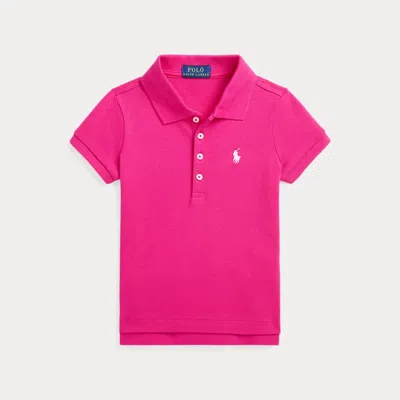 Polo Ralph Lauren Kids' Stretch Mesh Polo Shirt In Pink