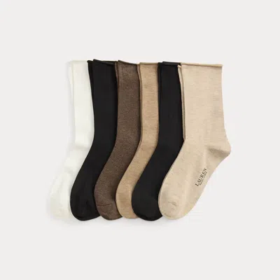 Ralph Lauren Stretch Roll-top Sock 6-pack In Multi