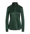 Ralph Lauren Stretch-silk Cameron Shirt In Green