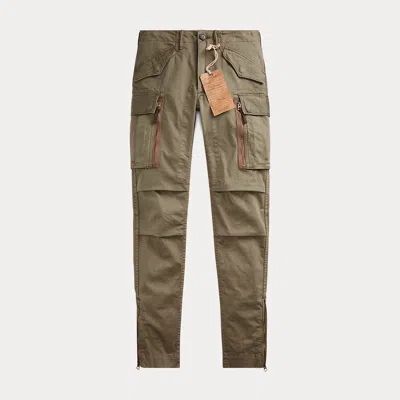 Ralph Lauren Stretch Skinny Cargo Pant In Olive In Brown