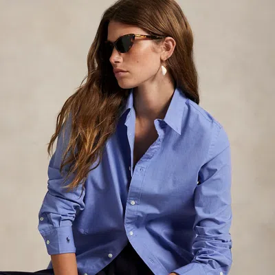 Ralph Lauren Stretch Slim Fit Cotton Shirt In Blue