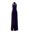 Ralph Lauren Stretch Velvet Tatum Evening Dress In Purple