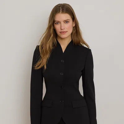 Ralph Lauren Stretch Wool Crepe Jacket In Black