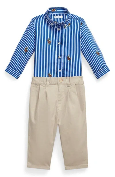 RALPH LAUREN RALPH LAUREN STRIPE BUTTON-DOWN SHIRT & PANTS SET