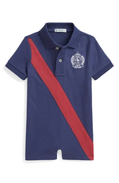 Ralph Lauren Babies'  Stripe Cotton Polo Romper