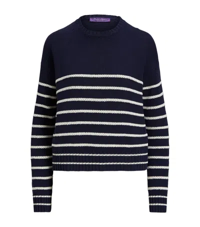 Ralph Lauren Stripe Crew-neck Sweater In Blue