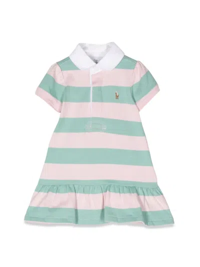 Ralph Lauren Babies' Stripe-dresses-knit In Pink