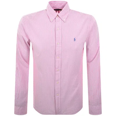Ralph Lauren Stripe Long Sleeve Shirt Pink