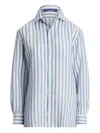 Ralph Lauren Blue Linen Shirt In Blue