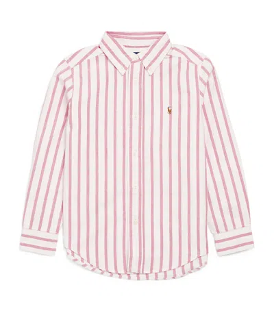 Ralph Lauren Kids' Stripe Polo Pony Shirt In Pink