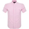 Ralph Lauren Seersucker Stripe Short Sleeves Shirt In Pink