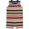 Ralph Lauren Striped Cotton Terry Shortall In Yellow Stripe Multi