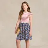 Ralph Lauren Kids' Striped & Floral Cotton-blend Dress In Multi