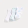 Polo Ralph Lauren Striped Ankle Sock 3-pack In Soft Blue
