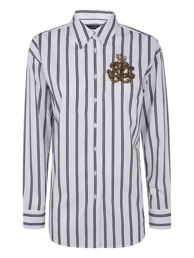 RALPH LAUREN STRIPED BEADED-EMBELLISHED SHIRT