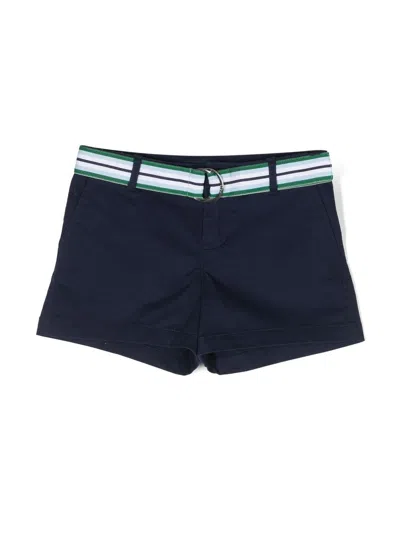 POLO RALPH LAUREN STRIPED BELT COTTON SHORTS