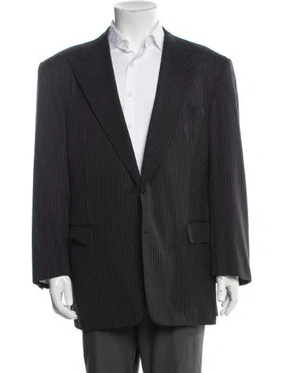 Pre-owned Ralph Lauren Striped Blazer In Blue