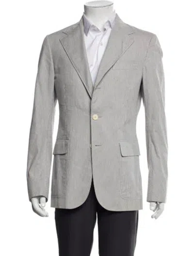 Pre-owned Ralph Lauren Striped Blazer In Gray