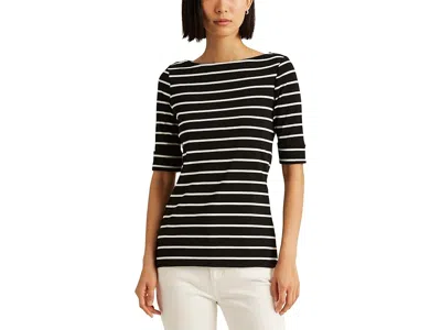 Ralph Lauren Striped Boatneck Top In Multi