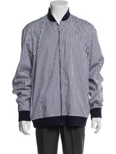 Pre-owned Ralph Lauren Striped Bomber Jacket In Purple