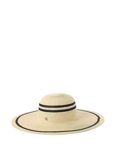 Ralph Lauren Striped Brim Hat In Neutral