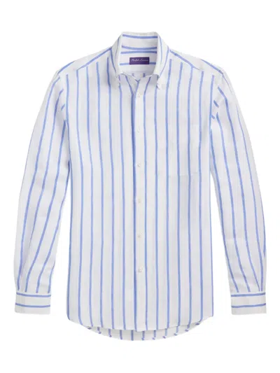 Ralph Lauren Striped Button-up Shirt In White