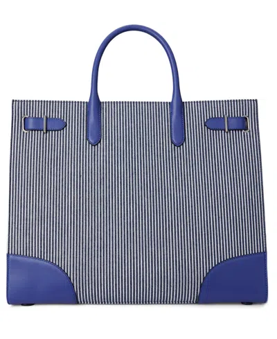 Ralph Lauren Striped Canvas Devyn Tote Bag