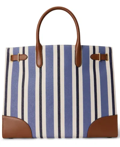 Ralph Lauren Striped Canvas Extra-large Devyn Tote Bag In Multi