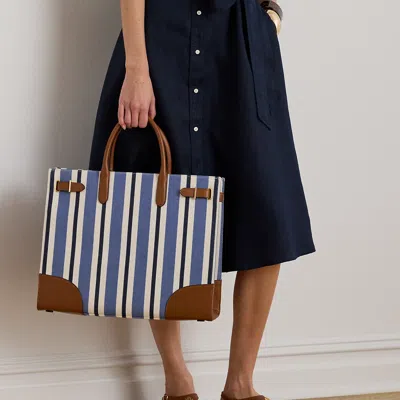 Ralph Lauren Striped Canvas Large Devyn Tote Bag