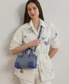 Ralph Lauren Striped Canvas Small Devyn Tote Bag