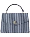 Ralph Lauren Striped Canvas Small Farrah Satchel