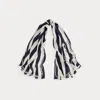 Ralph Lauren Striped Cashmere-silk Pashmina Scarf In Black