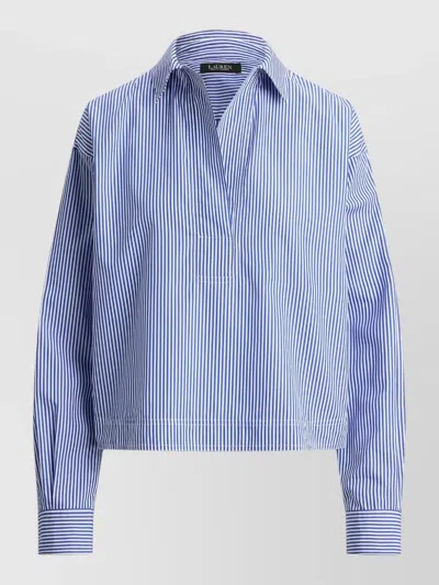 Ralph Lauren Striped Collared Shirt Relaxed Fit In Blue