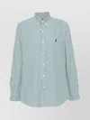 Ralph Lauren Striped Cotton Blend Shirt In White