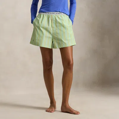 Ralph Lauren Striped Cotton Boxer In Green