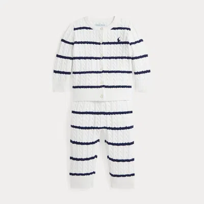 Polo Ralph Lauren Babies' Striped Cotton Cardigan & Pant Set