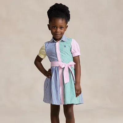 Polo Ralph Lauren Kids' Striped Cotton Fun Shirtdress In Multi
