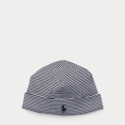 Polo Ralph Lauren Babies' Striped Cotton Hat In Refined Navy Multi