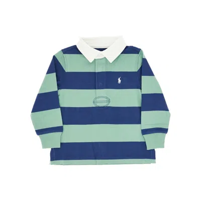 Ralph Lauren Striped Cotton Jersey Polo Shirt Kids In Blue