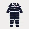 Polo Ralph Lauren Polo Pony-embroidered Romper In Refined Navy Multi