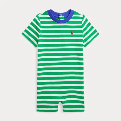 Polo Ralph Lauren Babies' Striped Cotton Jersey Shortall In Stem/paper White