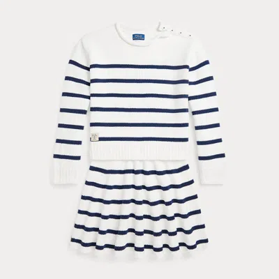 Polo Ralph Lauren Kids' Striped Cotton Jumper & Skirt Set In Multi