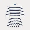 Polo Ralph Lauren Kids' Striped Cotton Jumper & Skirt Set In White