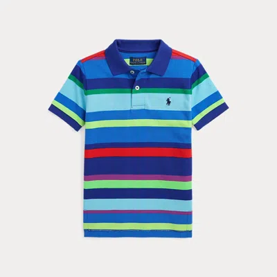 Polo Ralph Lauren Kids' Striped Cotton Mesh Polo Shirt In Multi