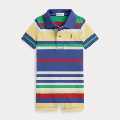 Ralph Lauren Baby Boys Striped Polo Romper In Multi