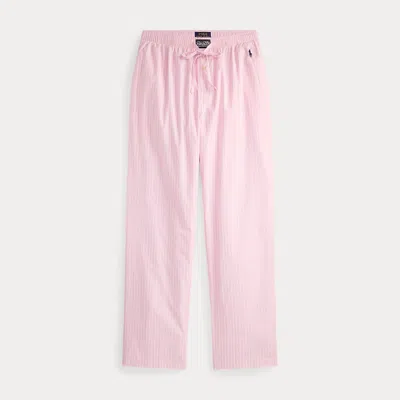 Polo Ralph Lauren Striped Cotton Pajama Pant In Pink Stripe
