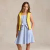 Ralph Lauren Kids' Striped Cotton Poplin Dress In Yellow