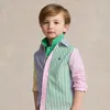 Ralph Lauren Kids' Striped Cotton Poplin Fun Shirt In Green