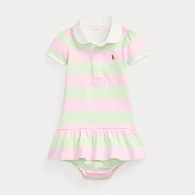 POLO RALPH LAUREN STRIPED COTTON RUGBY DRESS & BLOOMER